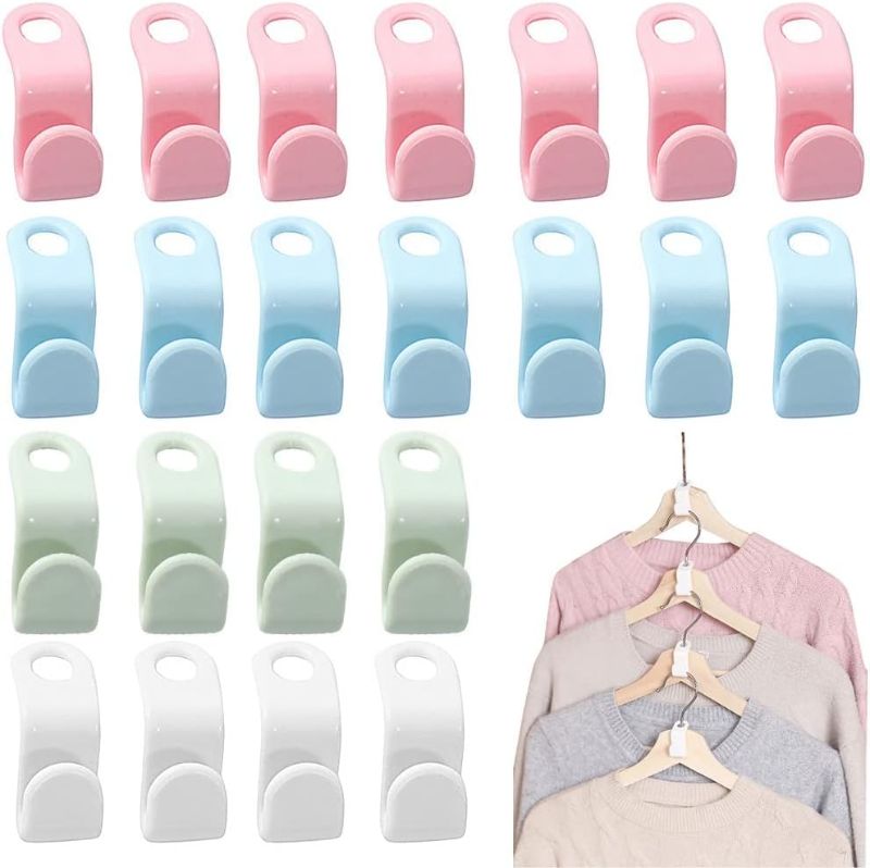 Photo 1 of (2 pack)
100Pcs Clothes Hanger Connector Hooks,Super Space Saving for Closet Heavy Duty Cascading Hanger Extender Hooks Plastic Closet Hanger Organizer  4 Color
