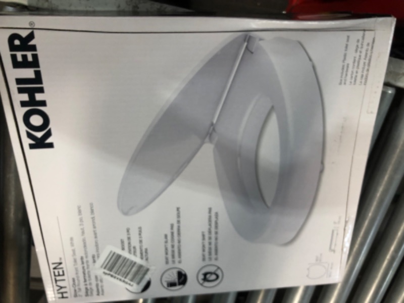 Photo 3 of **LIKE NEW** Hyten Elevated Quiet-Close Round-Front Toilet Seat, White Round White