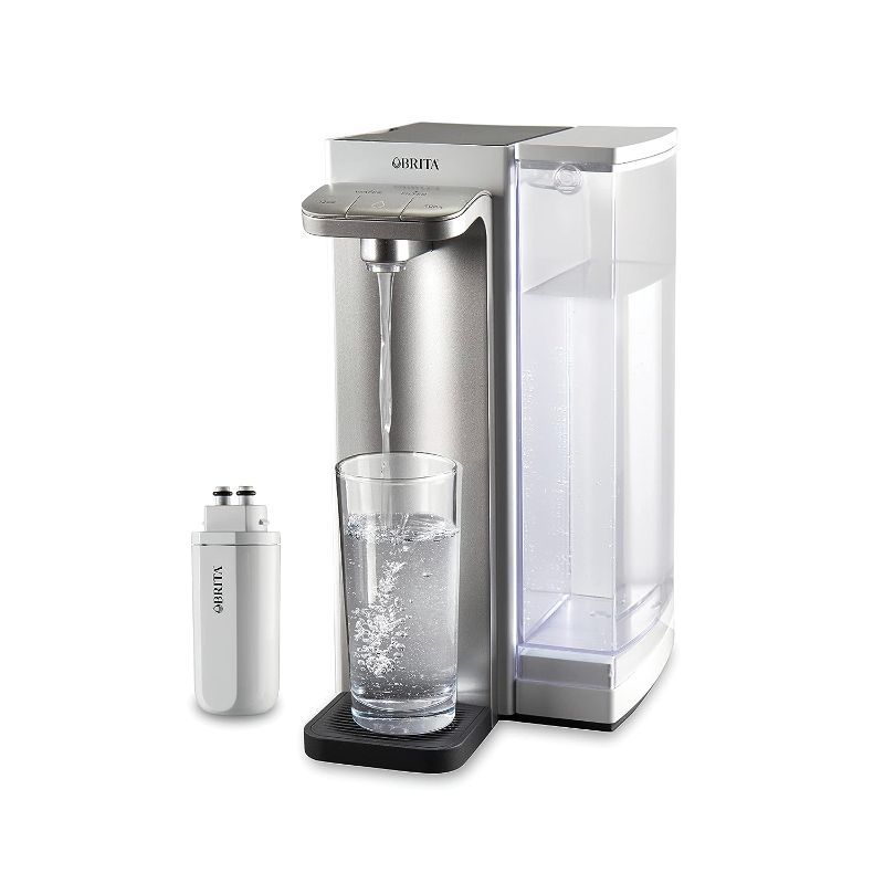 Photo 1 of **USED PRIOR**  Brita Hub Instant Powerful Countertop Water Filter System, 12 Cup Water Reservoir, Includes 6 Month Carbon Block Filter, White, 87340040094873401
`