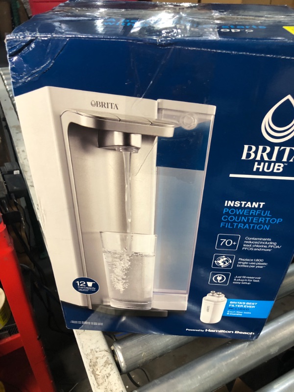 Photo 7 of **USED PRIOR**  Brita Hub Instant Powerful Countertop Water Filter System, 12 Cup Water Reservoir, Includes 6 Month Carbon Block Filter, White, 87340040094873401
`