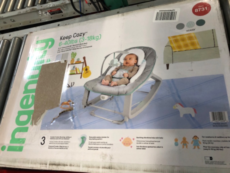 Photo 3 of **NEW** Ingenuity Keep Cozy 3-in-1 Grow with Me Baby Bouncer, Rocker &#38; Toddler Seat - Weaver