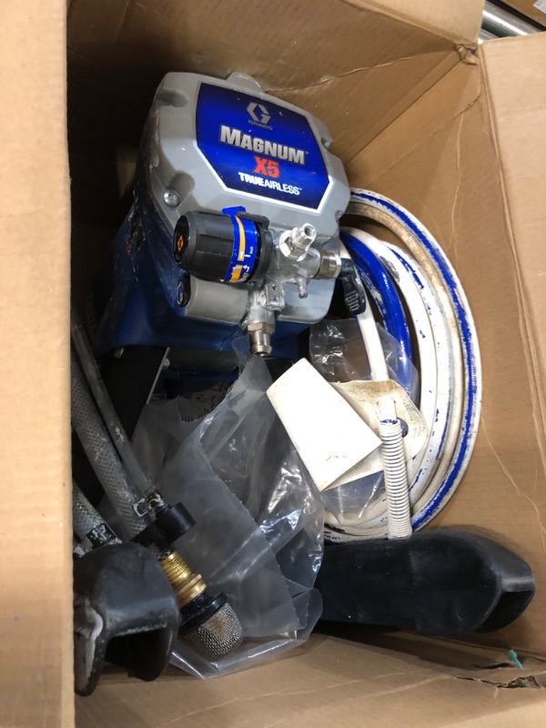 Photo 3 of **FOR PARTS ONLY**  Graco Magnum 262800 X5 Stand Airless Paint Sprayer, Blue Magnum X5 Airless Paint Sprayer