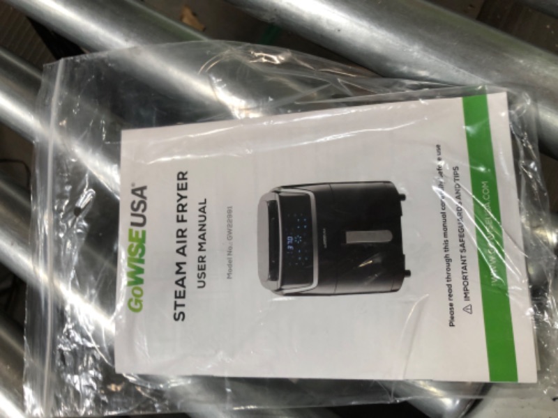 Photo 3 of **FOR PARTS ONLY, MAJOR DAMAGE, UNABLE TO TEST**  GoWISE USA 7-Quart Steam Air Fryer - with Touchscreen Display with 8 cooking presets 