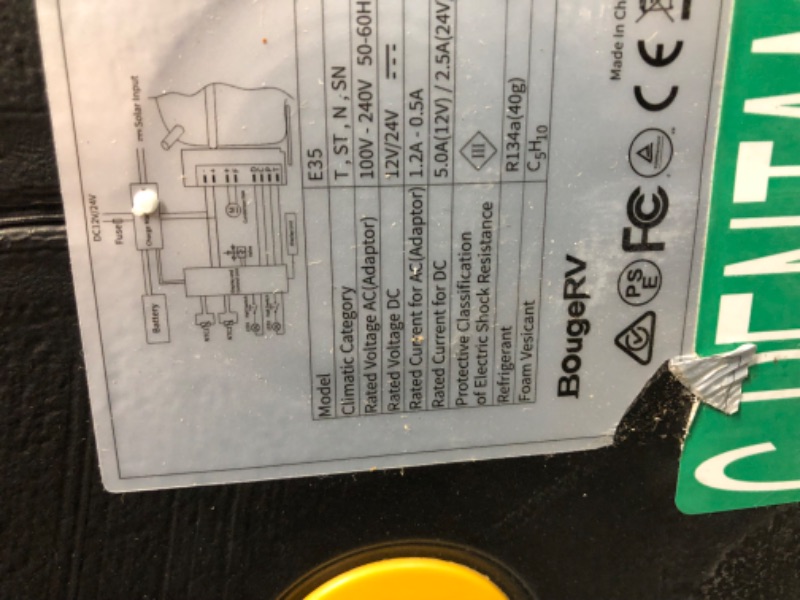 Photo 3 of BougeRV 12 Volt Car Refrigerator Dual Zone, Portable Freezer Fridge APP Control E35(37QT)-no wheels,12/24V DC,110~240VAC, -4?-68?(No Wheels) Without Wheels(Black and Yellow) E35(37QT)