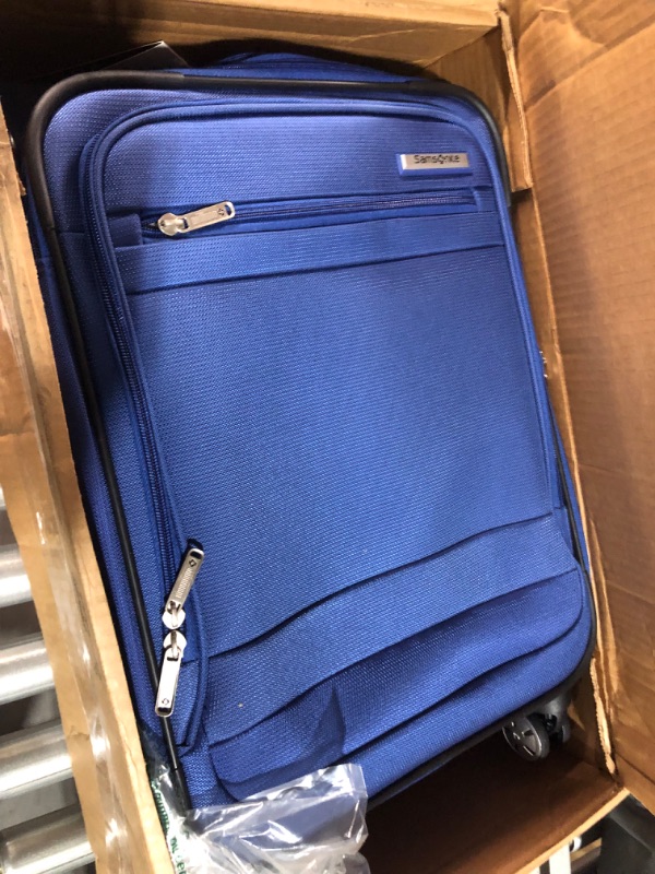 Photo 4 of Samsonite Aspire DLX Softside Expandable Luggage with Spinner Wheels, Blue Depth, Carry-On 20-Inch Carry-On 20-Inch Blue Depth