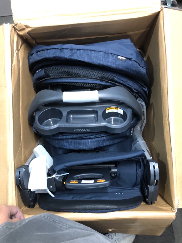 Photo 1 of Chicco Bravo 3-in-1 Trio Travel System, Bravo Quick-Fold Stroller with KeyFit 30 Infant Car Seat and base, Car Seat and Stroller Combo | Brooklyn/Navy Brooklyn Bravo
