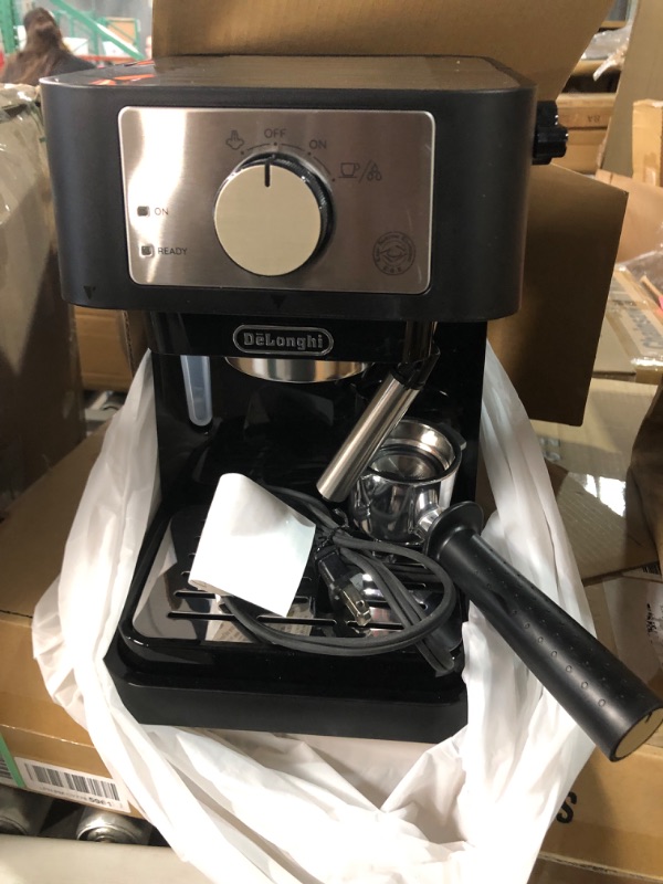 Photo 2 of * used item * not functional * sold for parts *
De'Longhi Stilosa Manual Espresso Machine, Latte & Cappuccino Maker, 15 Bar Pump Pressure 