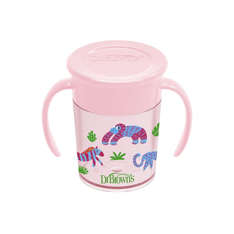 Photo 1 of Dr. Brown’s Milestones Cheers360 Training Sippy Cups with Handles for Babies and Toddlers - Pink Animals - 7oz -
