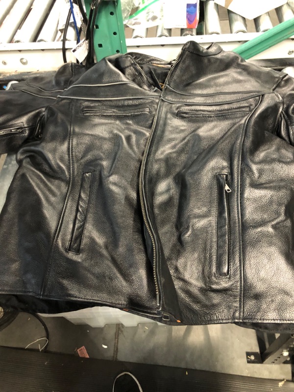 Photo 4 of Milwaukee Leather Men's  Vented Black Motorcycle Leather Jacket 3X-Large