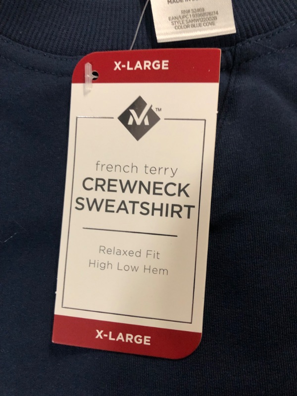 Photo 4 of French Terry Fleece Crewneck Sweatshirt XL NAVY AND GREY 2 PK