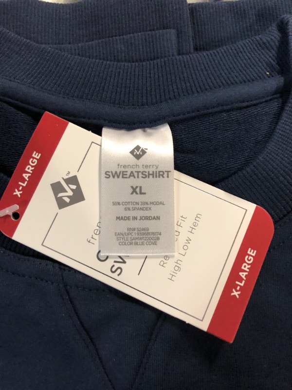 Photo 5 of French Terry Fleece Crewneck Sweatshirt XL NAVY AND GREY 2 PK