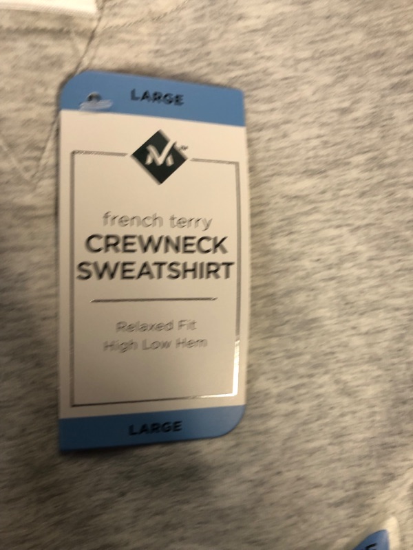 Photo 1 of French Terry Fleece Crewneck Sweatshirt LARGE NAVY AND GREY 2 PK
