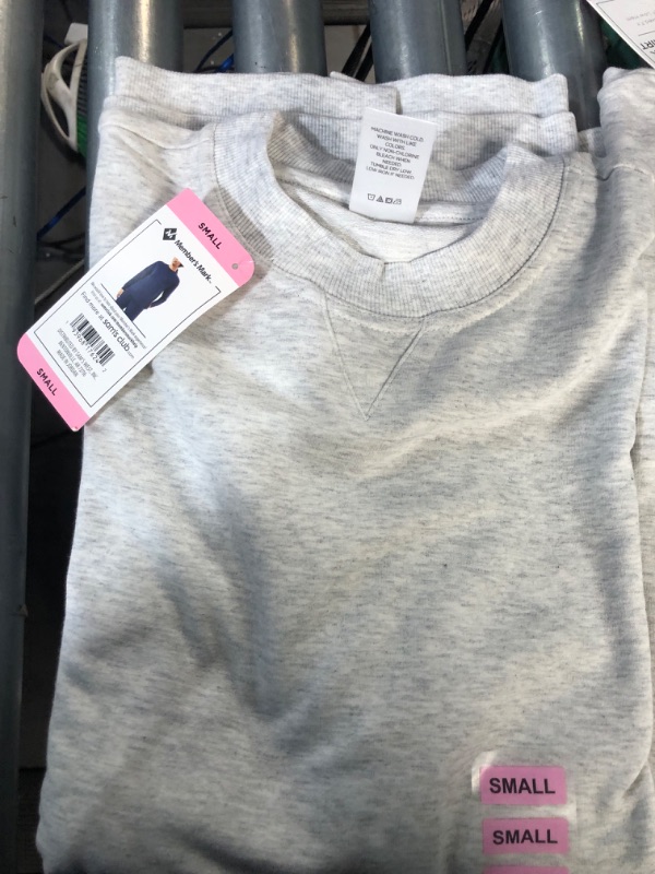 Photo 1 of French Terry Fleece Crewneck Sweatshirt  SMALL 2 PK GREY
