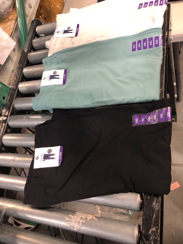 Photo 2 of French Terry Fleece Capri Jogger Sweatpant XXLGREY, TEAL AND BLACK 3 PK