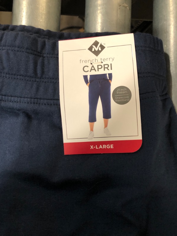 Photo 3 of French Terry Fleece Capri Jogger Sweatpant BLACK AND NAVY 2 PK