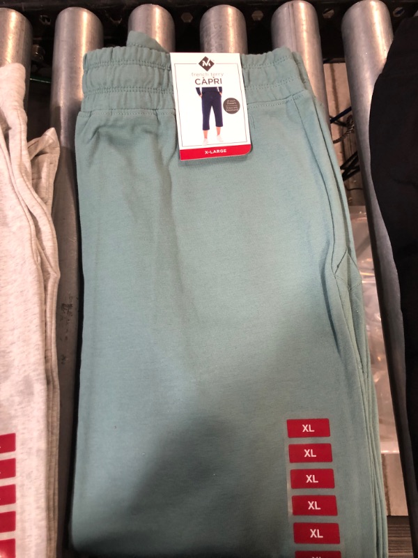 Photo 6 of French Terry Fleece Capri Jogger Sweatpant XL BLACK , TEAL AND GREY 3 PK