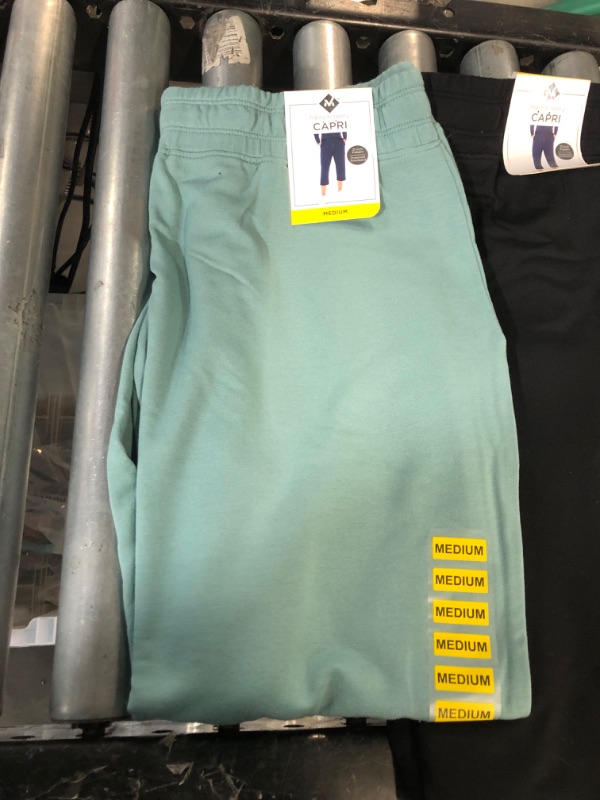 Photo 3 of French Terry Fleece Capri Jogger Sweatpant MEDIUM BLACK AND TEAL 2 PK