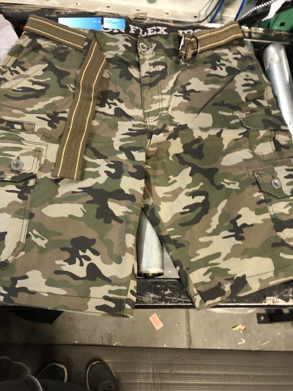 Photo 5 of Iron Clothing Twill Cargo Shorts  With Belt SIZE 34 GREY AND GREEN CAMO