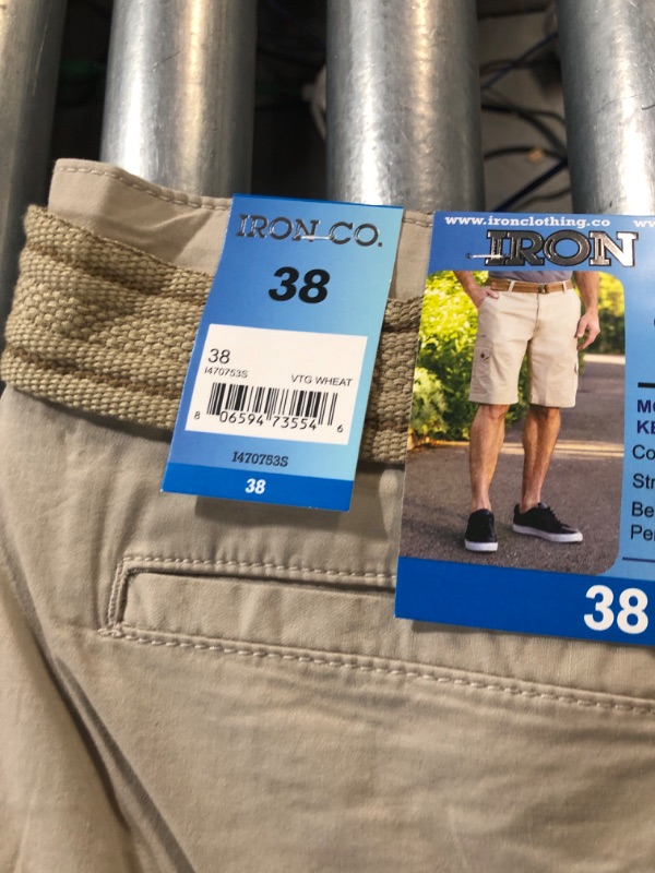 Photo 4 of  Iron Clothing Twill Cargo Shorts SIZE 40 TAN  2 PK