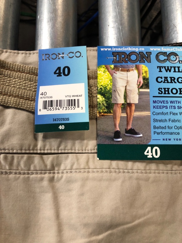 Photo 3 of  Iron Clothing Twill Cargo Shorts SIZE 40 TAN 2 PK