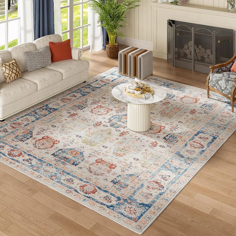 Photo 1 of  Living Room Fluffy Boho Vintage Area Rug for Bedroom Dinning Room Office Non-Shedding 