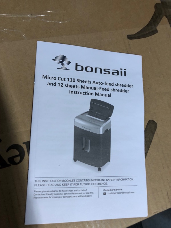 Photo 3 of Bonsaii Office Paper Shredder, 110-Sheet Autofeed Heavy Duty Paper Shredder, 