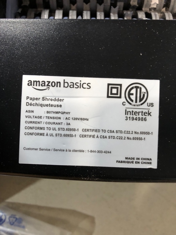 Photo 5 of Amazon Basics 15-Sheet Cross-Cut Paper, CD Credit Card Office Shredder 15 Sheet - original model Shredder