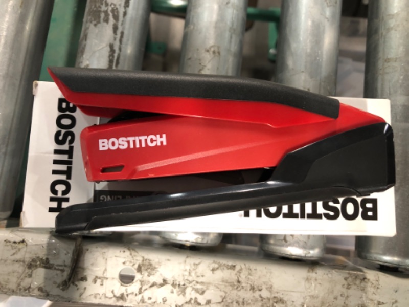 Photo 2 of Bostitch inPower Spring-Powered Desktop Stapler, Easy Stapling Technology, Red