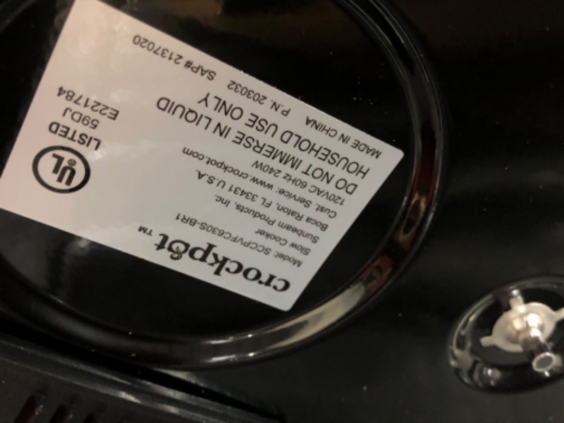 Photo 6 of *DIRTY/USED* crock-pot 2137020 mytime technology, 6-quart programmable slow cooker