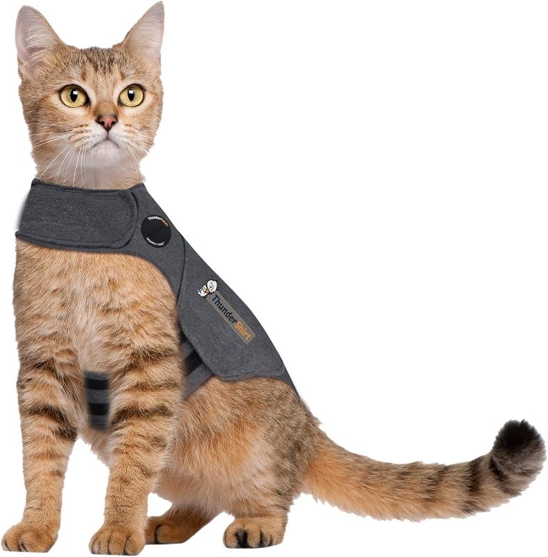 Photo 1 of Thundershirt Classic Cat Anxiety Jacket Solid Gray Medium 9-13lbs