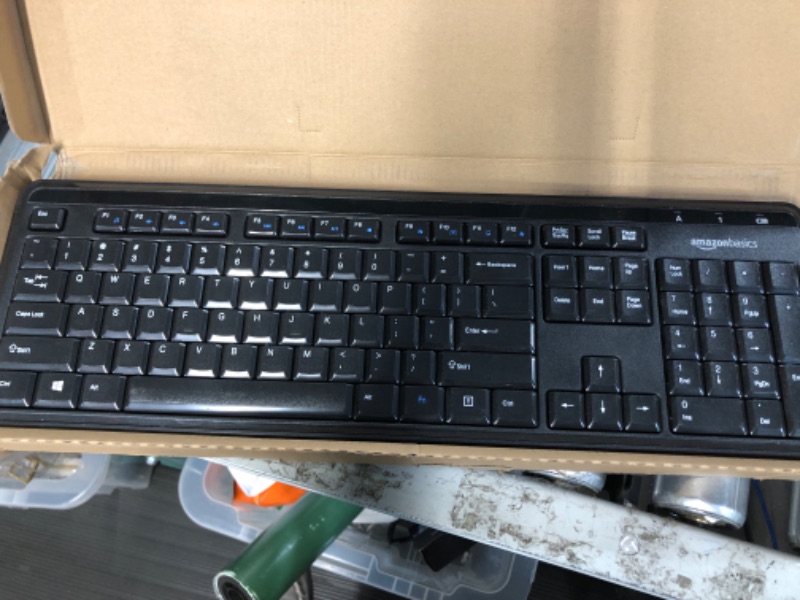 Photo 2 of Amazon Basics Wireless Computer Keyboard and Mouse Combo - Quiet and Compact - US Layout (QWERTY)