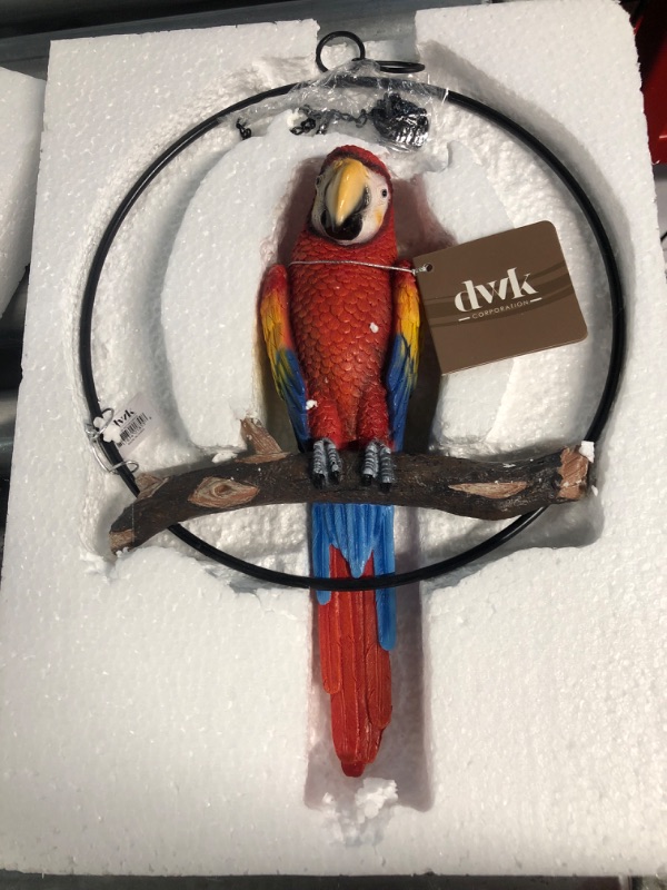 Photo 2 of [SEE PICTURES FOR ITEM]
Ebros Patio Home Garden Hanging Scarlet Macaw Parrot 13.5" H Red