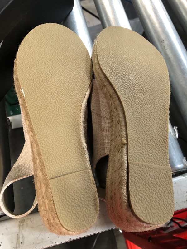 Photo 4 of (USED) mysoft Women's Espadrille Wedge Sandals Platform 8.5 Beige