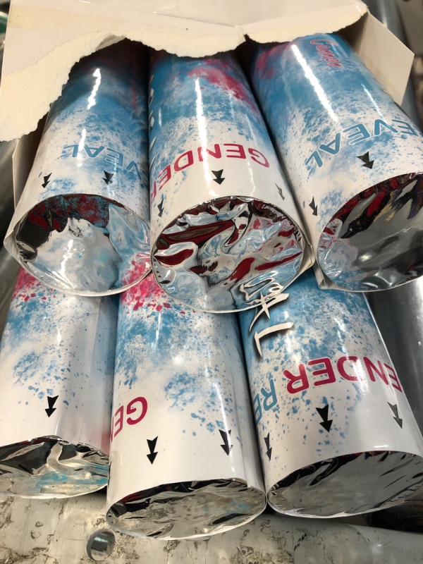 Photo 1 of 6 Pack Gender Reveal Confetti Powder Cannon,12 Inch