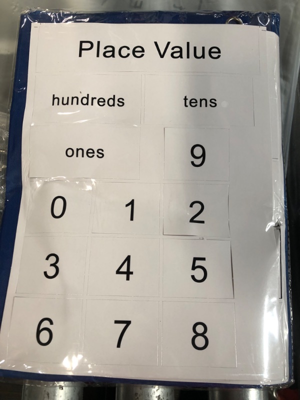 Photo 2 of Teling 3 Set Counting Caddie and Place Value Pocket Chart Blue