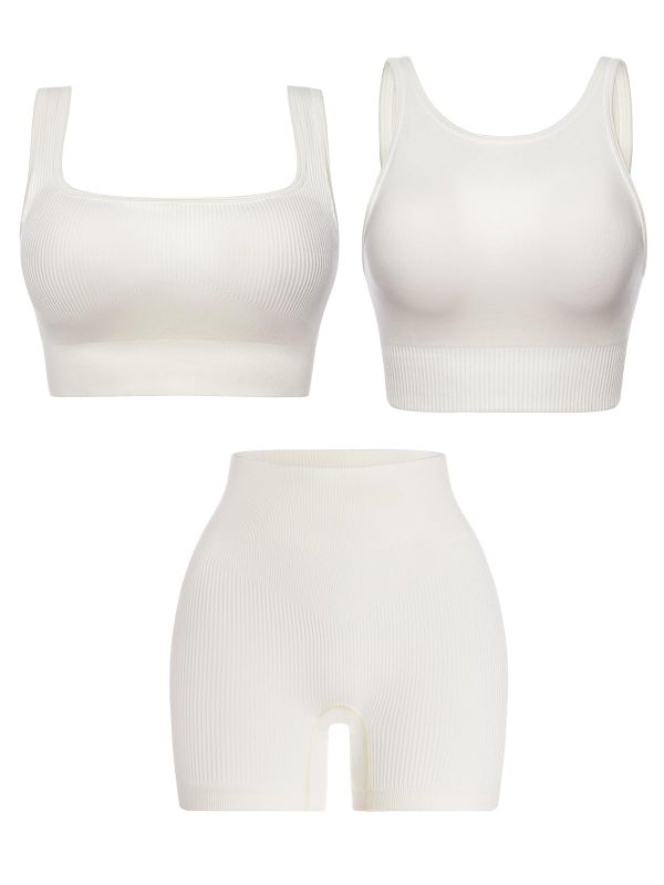 Photo 1 of FITTIN 3 Piece Workout Outfits for Women White Medium