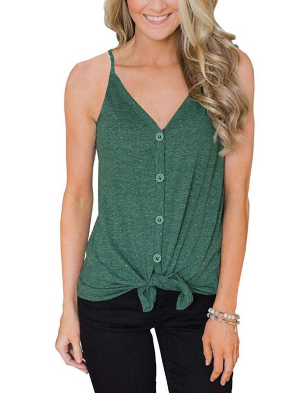 Photo 1 of IVVIC Button Down Tank Top Medium Green