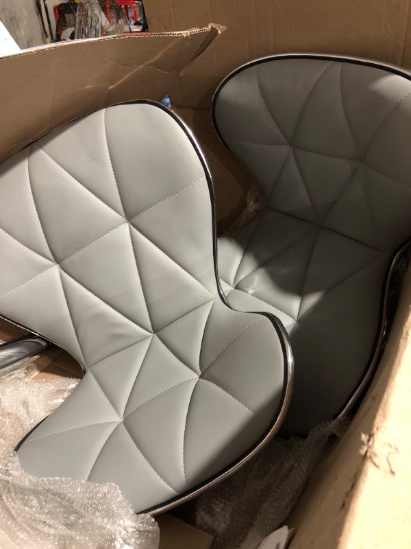 Photo 2 of * item damaged * no hardware * see images *
Yaheetech Swivel Bar Stool Height Adjustable Counter Stools Modern PU Leather Bar Chair with Backrest Set of 2, Light Grey