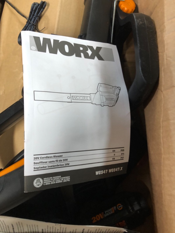 Photo 3 of WORX 20V GT 3.0 + Turbine Blower (Batteries & Charger Included) and WA0047 4-Pack String Trimmer Replacement Line, Orange Trimmer + Replacement Line