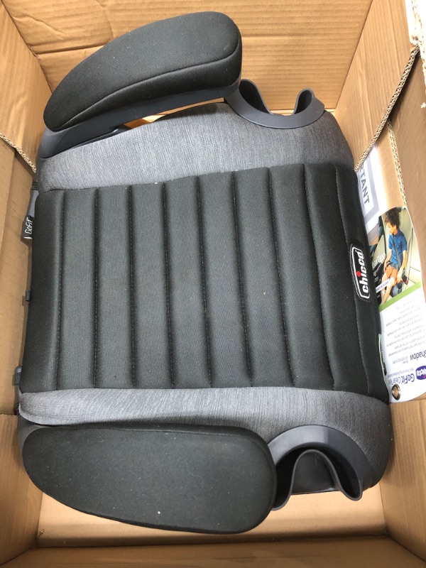 Photo 2 of Chicco GoFit ClearTex Backless Booster Car Seat - Shadow | Black Shadow GoFit with ClearTex No Chemicals