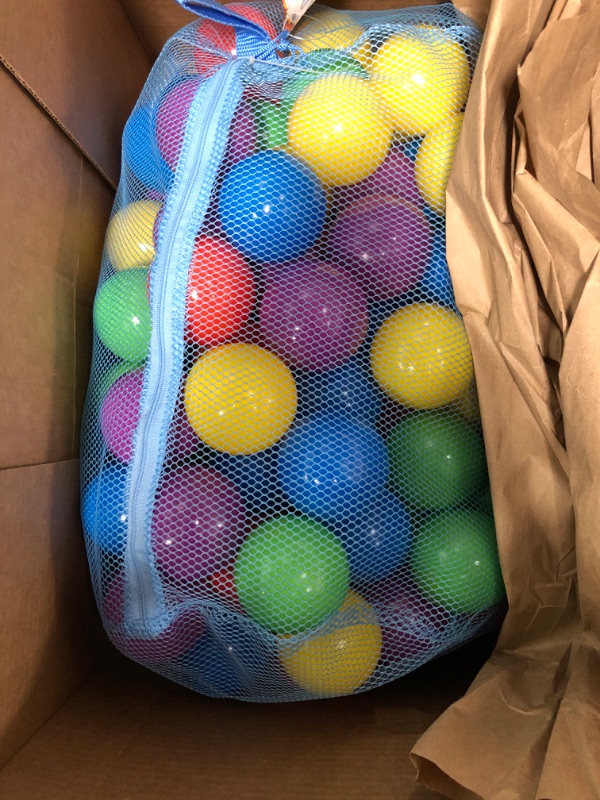 Photo 2 of 100 Count Multi Colored Play Balls – Phthalate and BPA Free Non-Toxic Crush Proof Plastic Ball Pack - Balls for Toddler Ball Pit in Reusable Storage Bag with Zipper