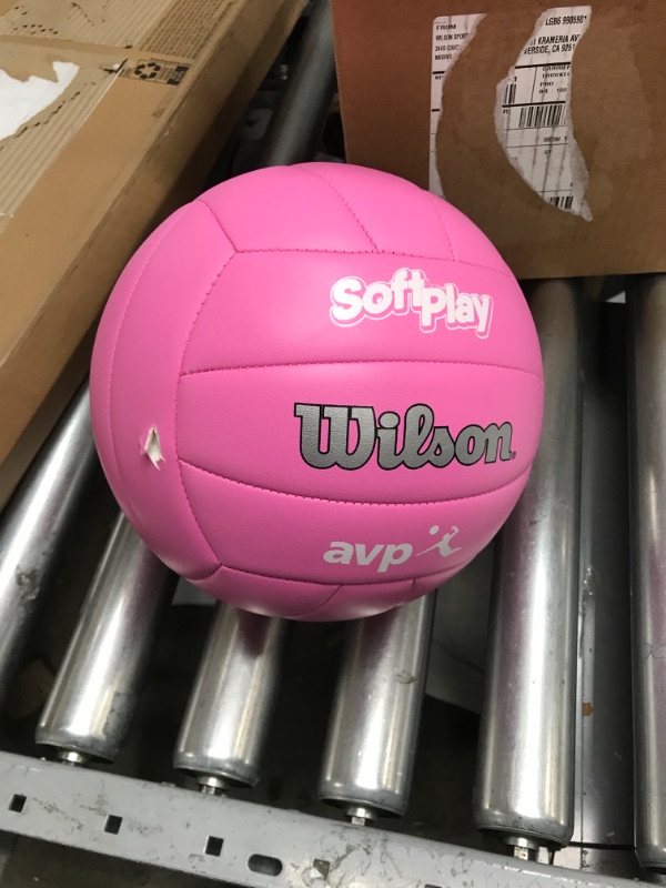 Photo 3 of **MINOR TEAR SEE PICTURE**WILSON AVP Soft Play Volleyball - Official Size AVP Soft Play Pink