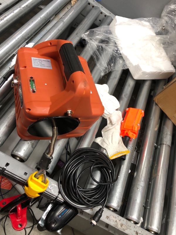 Photo 2 of ***PARTS ONLY*** KELELM 3 in 1 Electric Hoist Winch, 1100lbs Portable Power Electric Winch, 1.5KW Winch Crane with Wire and Wireless Remote Control, Overload Protection 25ft Lifting Height for Towing 110V With Wire Control