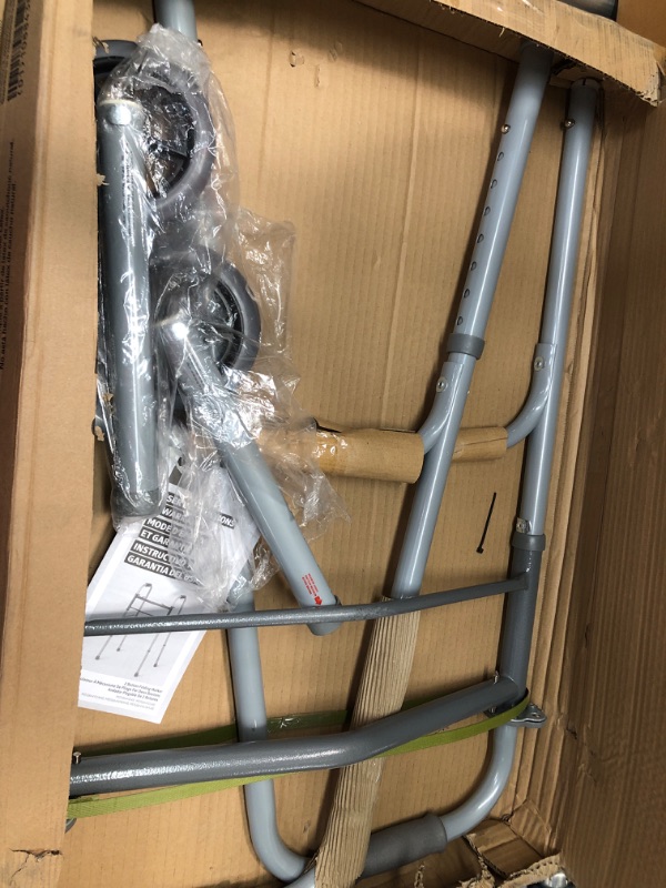 Photo 1 of Medline Easy Care Two-Button Folding Walkers With 5" Wheels
