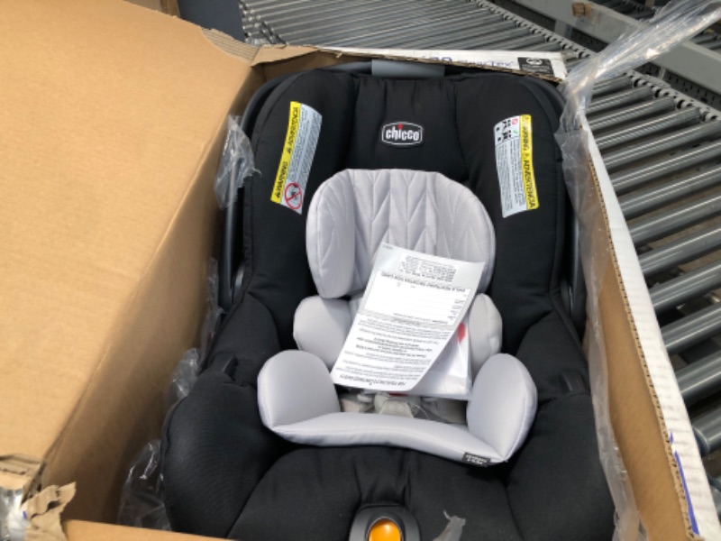 Photo 2 of Chicco KeyFit 30 ClearTex Infant Car Seat and Base, Rear-Facing Seat for Infants 4-30 lbs, Includes Infant Head and Body Support, Compatible with Chicco Strollers, Baby Travel Gear | Pewter/Grey Pewter KeyFit 30 with Cleartex Fabric