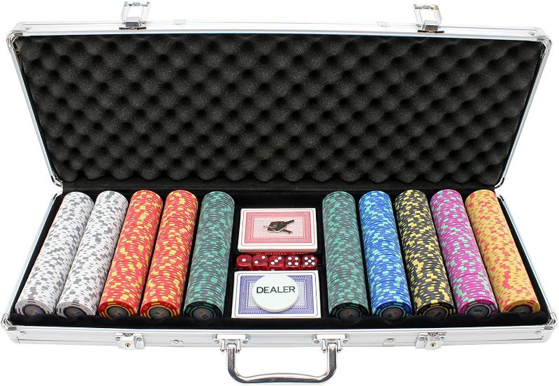 Photo 1 of **case is damaged**
Versa Games 500 Piece Crown Casino 13.5g Clay Poker Chips Casino Quality Poker Chips, Heavyweight 13.5g Poker Chips, Ultimate Poker Chip Set
