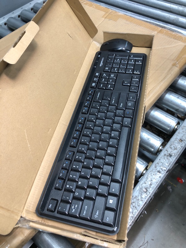 Photo 2 of Amazon Basics Wireless Computer Keyboard and Mouse Combo - Quiet and Compact - US Layout (QWERTY)