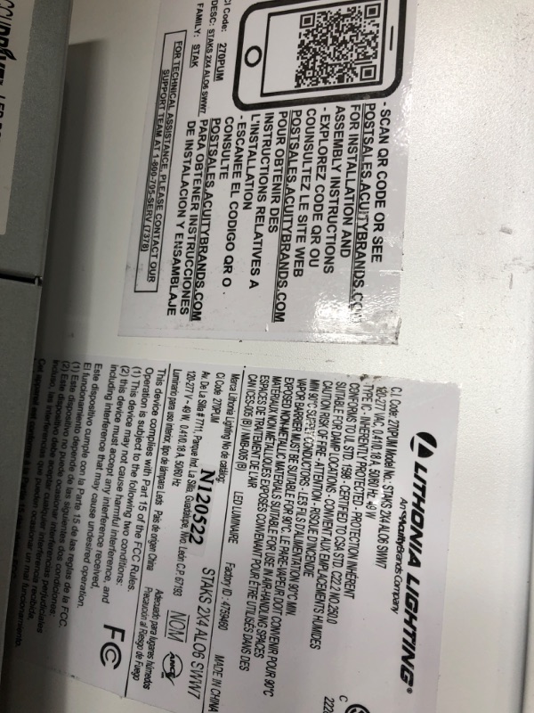 Photo 5 of  * SEE NOTES *Lithonia Lighting STAKS 2X4 ALO6 SWW7 LL Stack LED Troffer Downlight with 3000 to 5000 Adjustable Lumens and 3500 to 5000K Switchable CCT, 2 Feet by 4 Feet, White