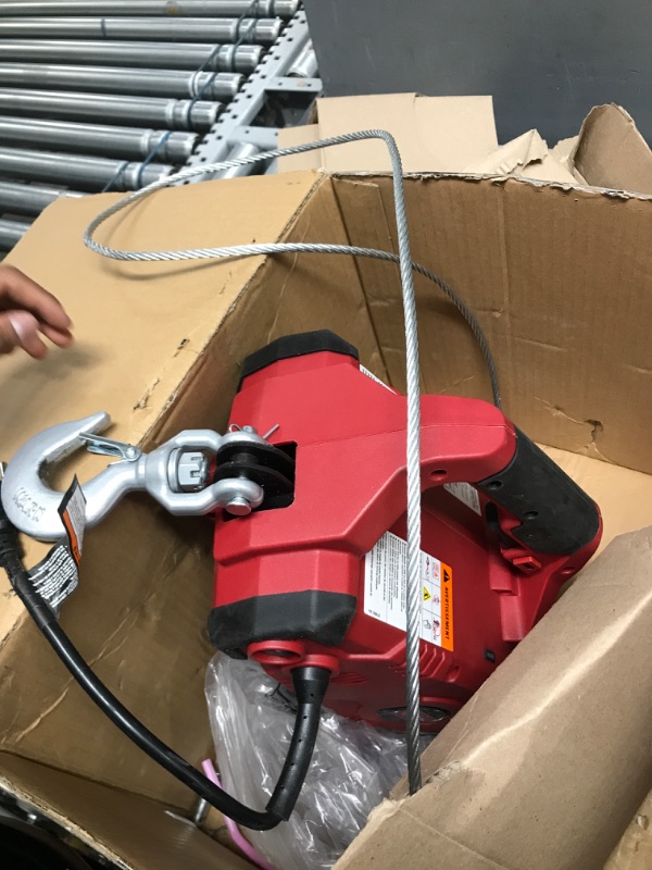 Photo 3 of **PARTS ONLY**
WARN 885000 PullzAll Corded 120V AC Portable Electric Winch with Steel Cable: 1/2 Ton (1,000 Lb) Pulling Capacity , Red