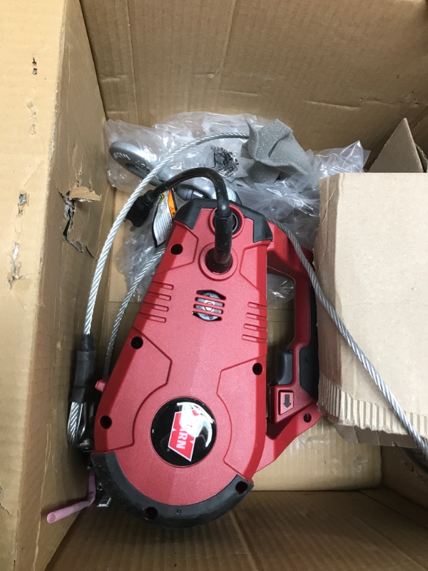 Photo 2 of **PARTS ONLY**
WARN 885000 PullzAll Corded 120V AC Portable Electric Winch with Steel Cable: 1/2 Ton (1,000 Lb) Pulling Capacity , Red